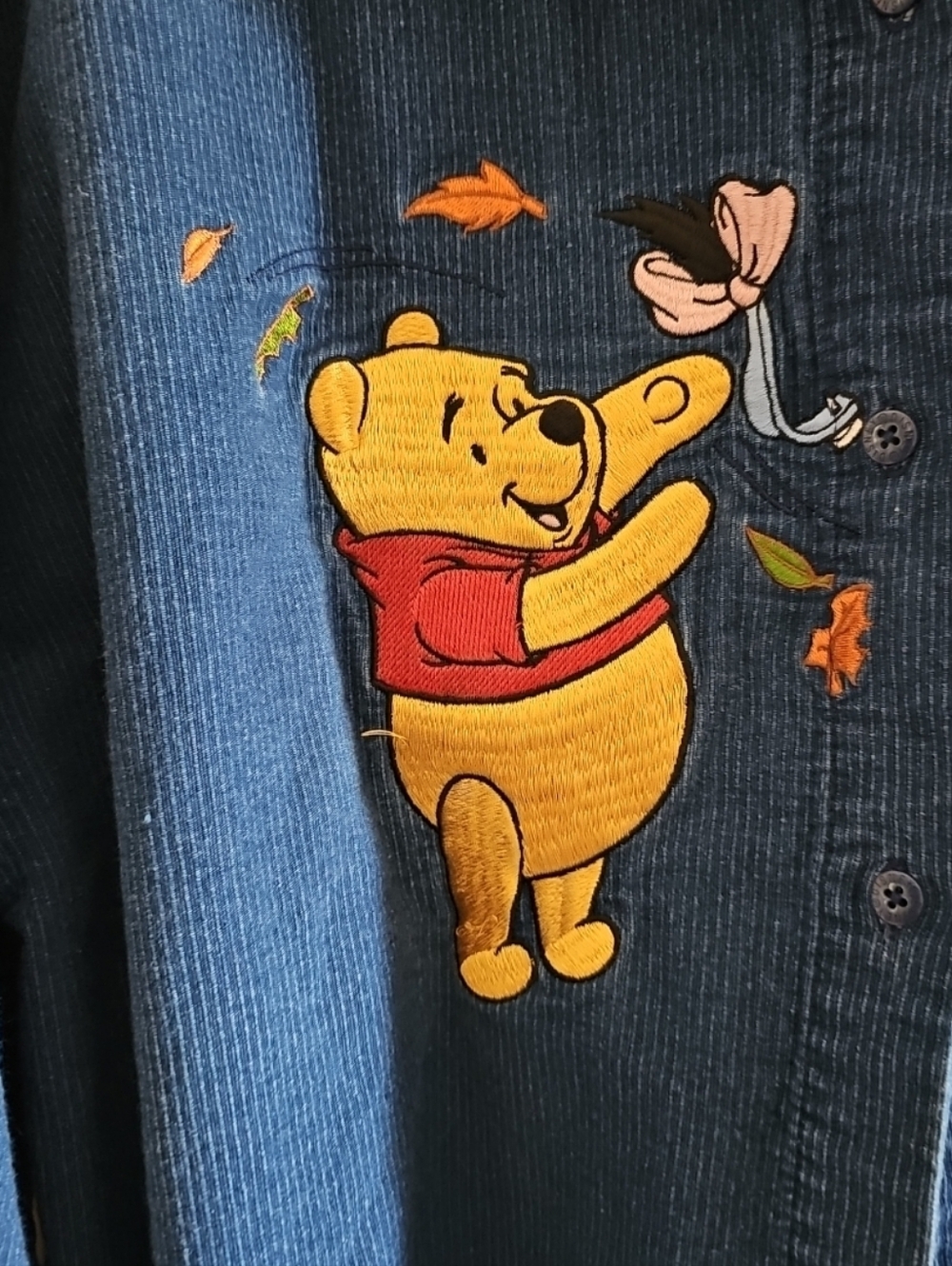 Blue Winnie the Pooh & Eeyore Corduroy Women's Button-down - Picture 2 of 11
